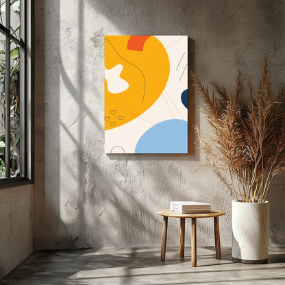 Dive into a world of vibrant abstraction with this captivating piece. Featuring bold geometric for Entrance