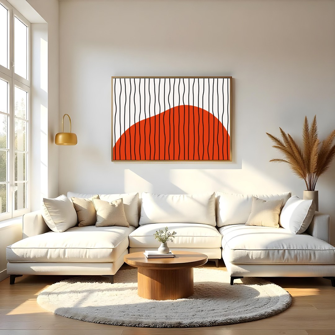 Embrace the sleek elegance of modern design with 'Abstract Harmony No. 5.' This striking piece for Living Room