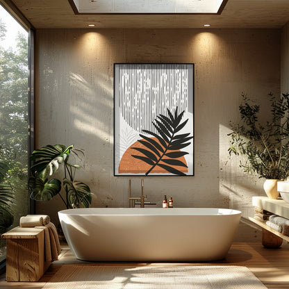 Elevate your space with this modern wall art, capturing the rhythmic essence of nature. Its bold for Bathroom