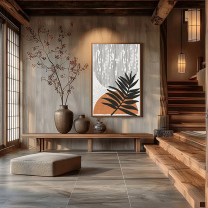 Elevate your space with this modern wall art, capturing the rhythmic essence of nature. Its bold for Hall