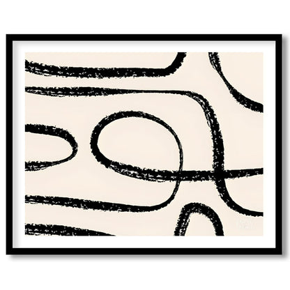 "This artwork, ""Abstract Line No. 5"" by Miuus Studio, features a series of bold, black, hand-draw… for house