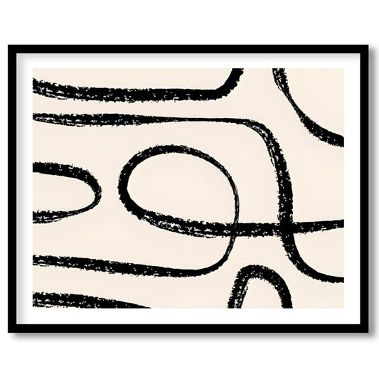 "This artwork, ""Abstract Line No. 5"" by Miuus Studio, features a series of bold, black, hand-draw… for house