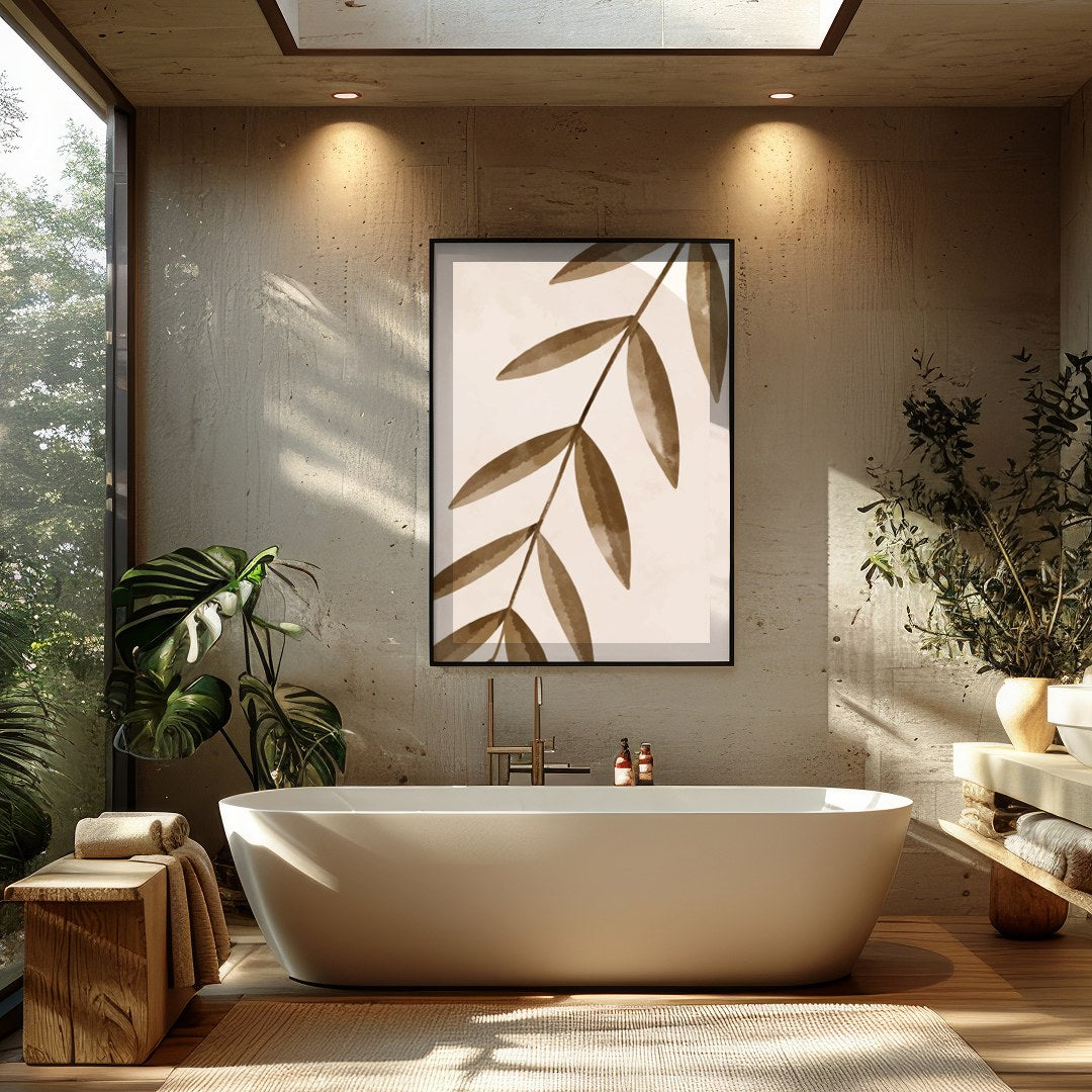 Elevate your space with this contemporary abstract art piece featuring soothing organic shapes and for Bathroom