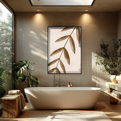 Elevate your space with this contemporary abstract art piece featuring soothing organic shapes and for Bathroom