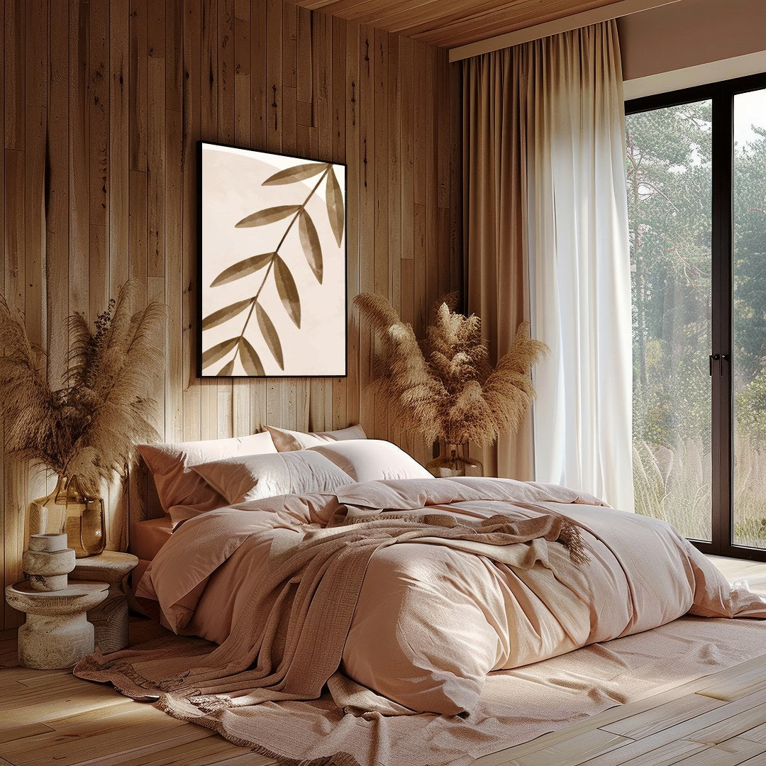 Elevate your space with this contemporary abstract art piece featuring soothing organic shapes and for Bedroom