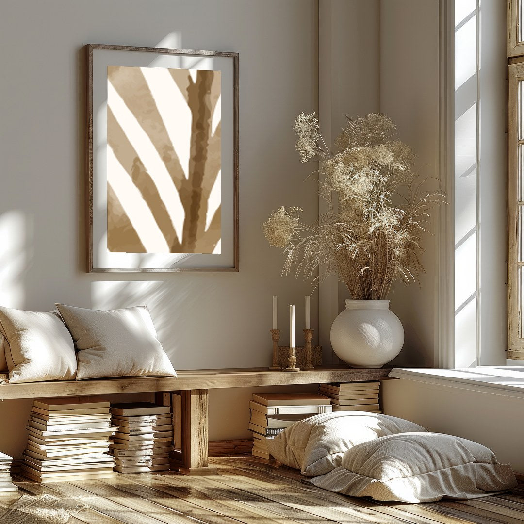 Discover a serene blend of nature and abstraction with this captivating piece. Featuring a graceful for abode