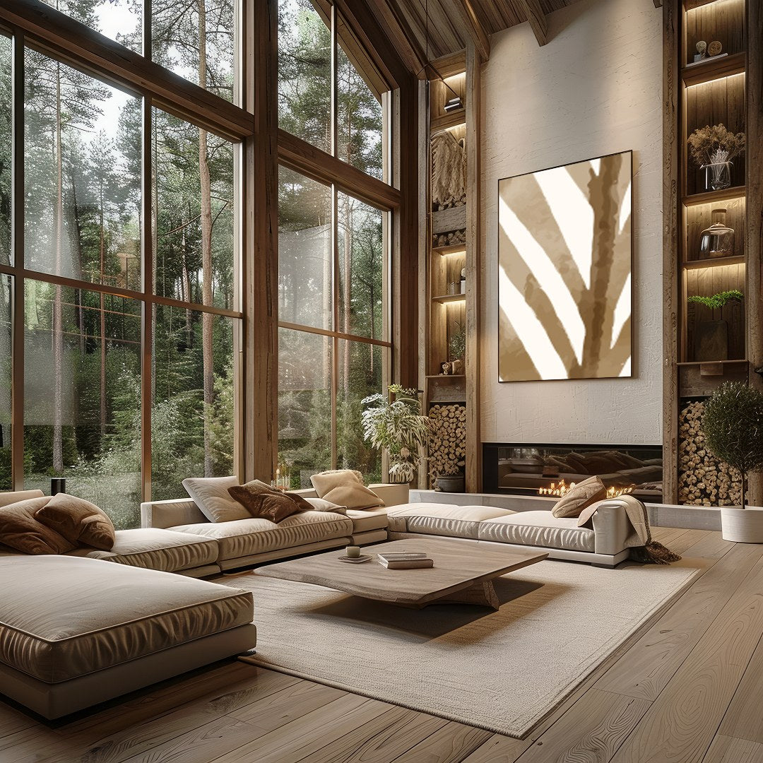Discover a serene blend of nature and abstraction with this captivating piece. Featuring a graceful for Living Room
