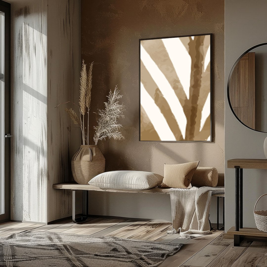Discover a serene blend of nature and abstraction with this captivating piece. Featuring a graceful for room