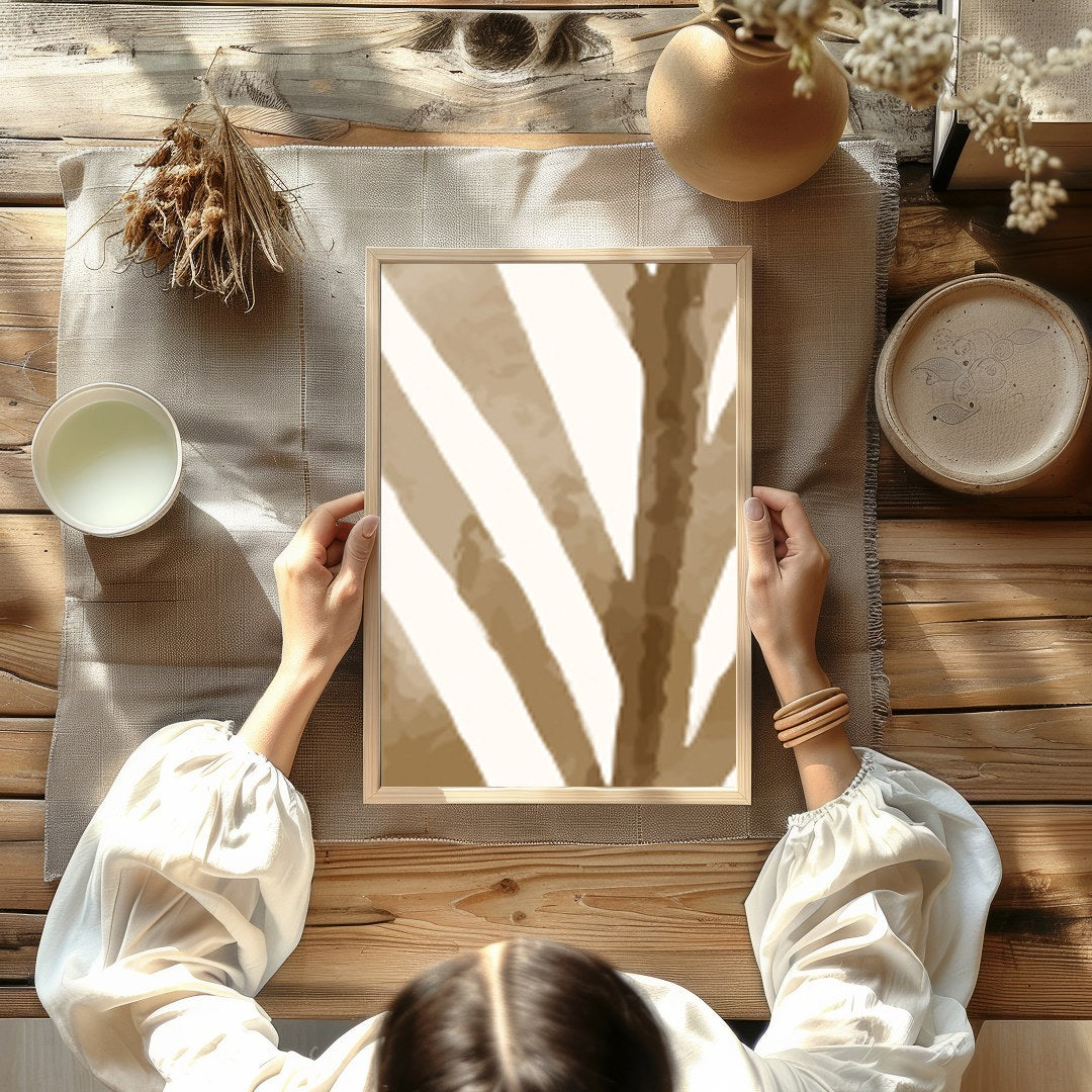 Immerse yourself in tranquility with this stunning abstract artwork that features soft pastel hues for Kitchen