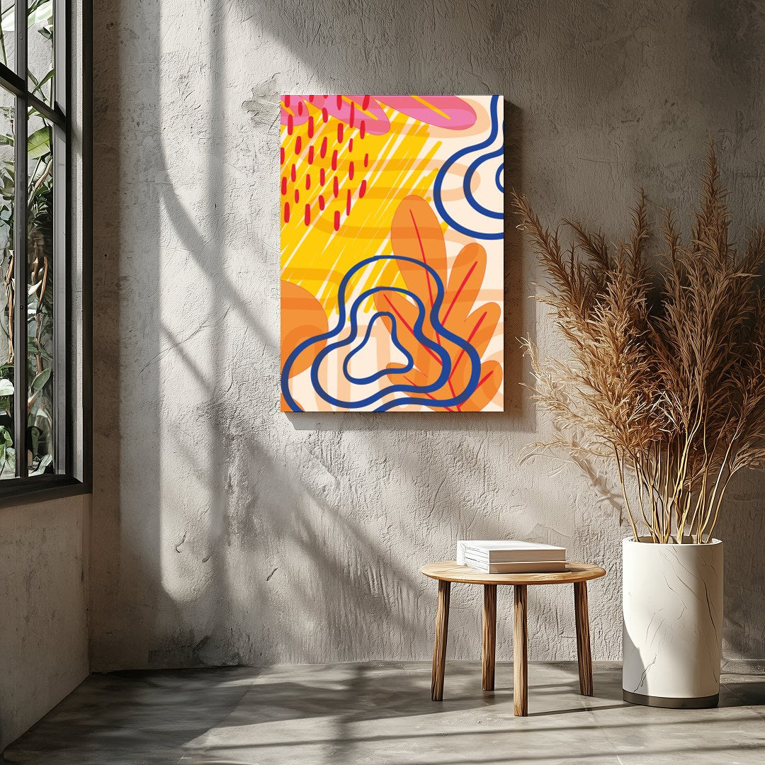 Dive into a vibrant world with this compelling piece that captures the essence of modern abstract for Entrance