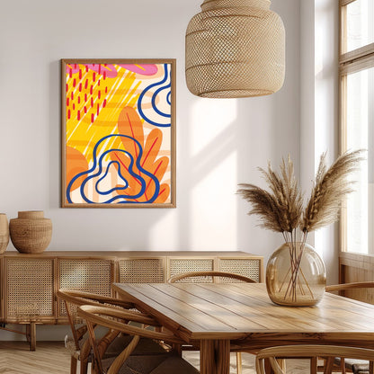 Dive into a vibrant world with this compelling piece that captures the essence of modern abstract for Extra Kitchen