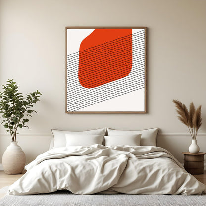 Immerse yourself in the simplicity of modern design with this striking abstract artwork. Featuring for Bedroom