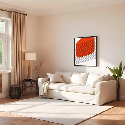 Immerse yourself in the simplicity of modern design with this striking abstract artwork. Featuring for Family Room