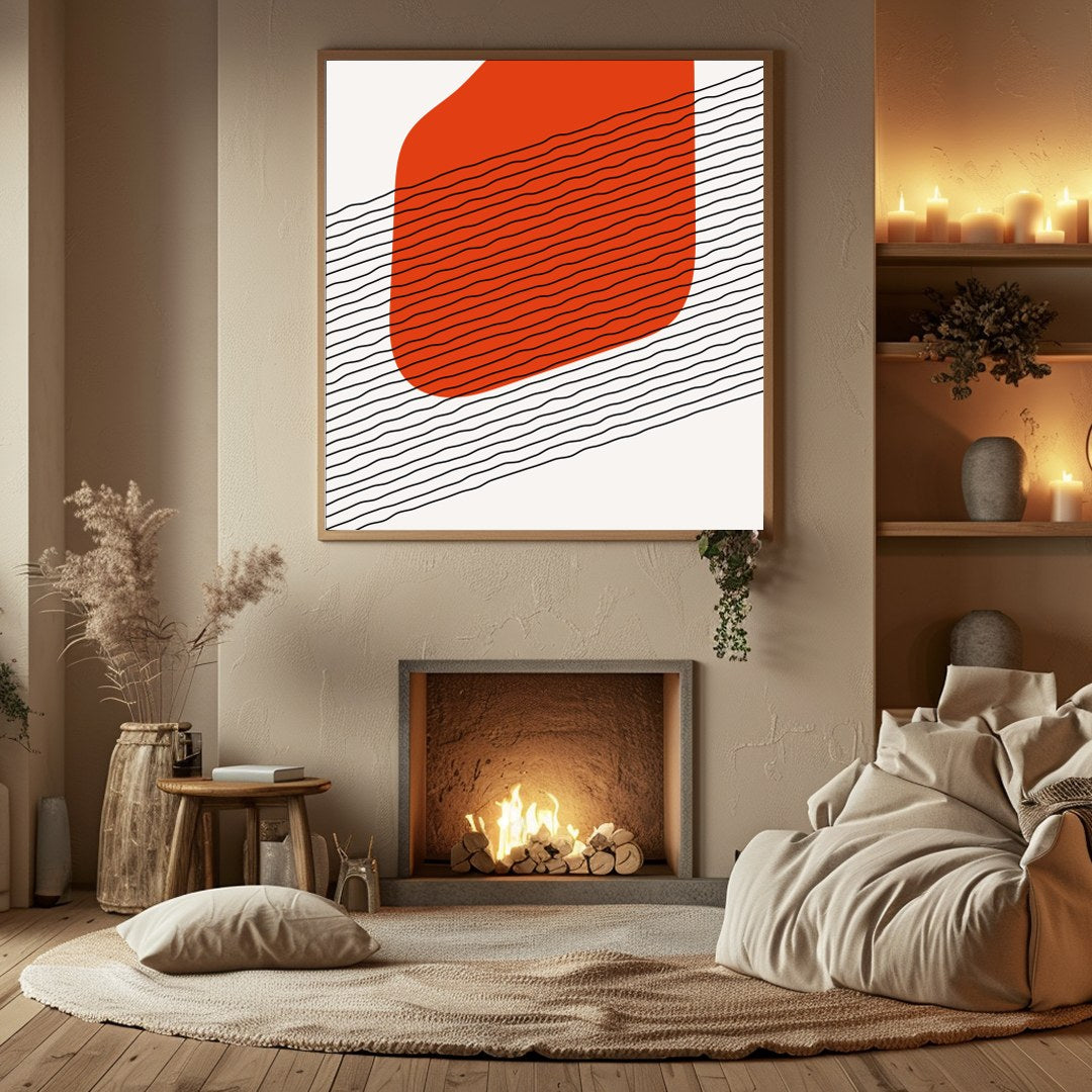 Immerse yourself in the simplicity of modern design with this striking abstract artwork. Featuring for Hall