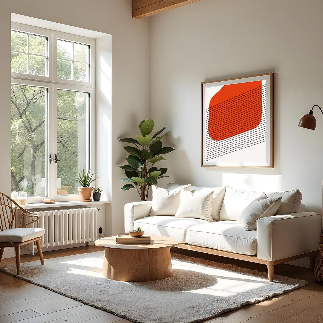 Immerse yourself in the simplicity of modern design with this striking abstract artwork. Featuring for Living Room