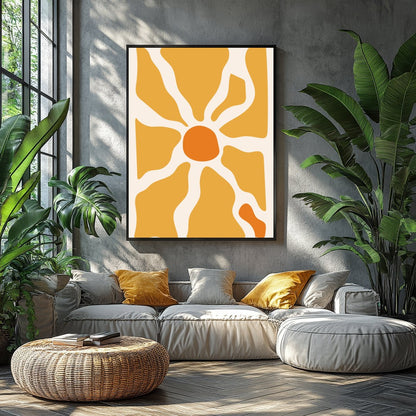 Illuminate your space with this vibrant abstract piece that captures the essence of a sunrise. Its for Balcony