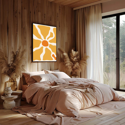 Illuminate your space with this vibrant abstract piece that captures the essence of a sunrise. Its for Bedroom