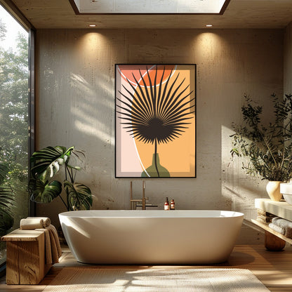 Embrace the tranquil allure of abstract minimalism with this captivating canvas. Featuring a for Bathroom