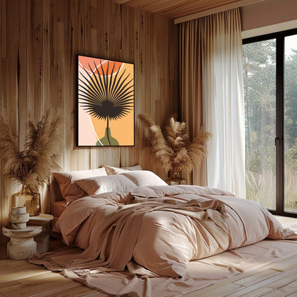 Embrace the tranquil allure of abstract minimalism with this captivating canvas. Featuring a for Bedroom