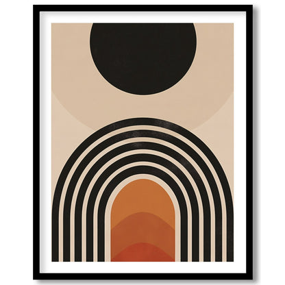 Elevate your space with this stunning mid-century modern artwork, featuring a bold sun and layered for sanctuary