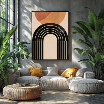 This captivating piece blends geometric elegance with earthy tones, creating a striking balance of for Balcony