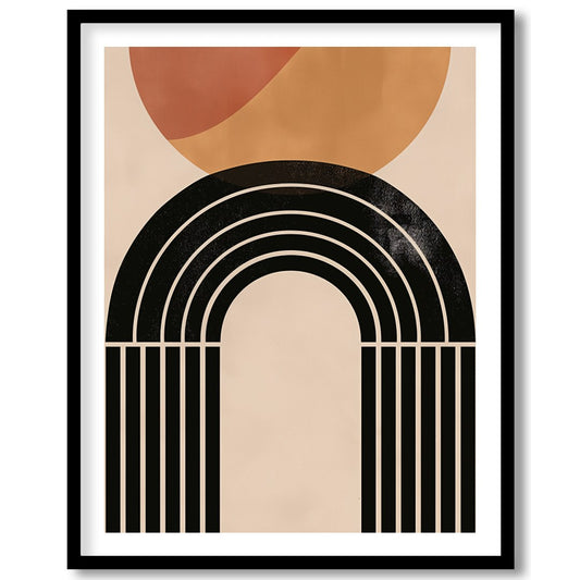 This captivating piece blends geometric elegance with earthy tones, creating a striking balance of for bedroom
