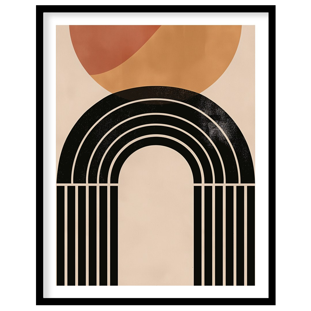 This captivating piece blends geometric elegance with earthy tones, creating a striking balance of for bedroom