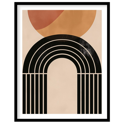 This captivating piece blends geometric elegance with earthy tones, creating a striking balance of for bedroom