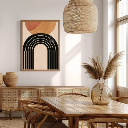This captivating piece blends geometric elegance with earthy tones, creating a striking balance of for Extra Kitchen