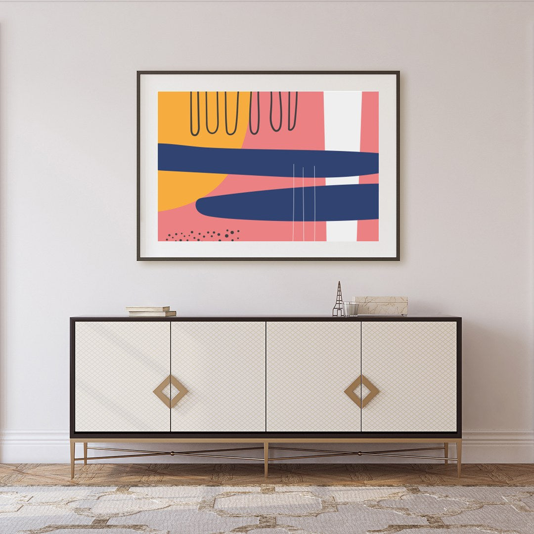Elevate your space with this stunning abstract design featuring a harmonious blend of vibrant for Foyer