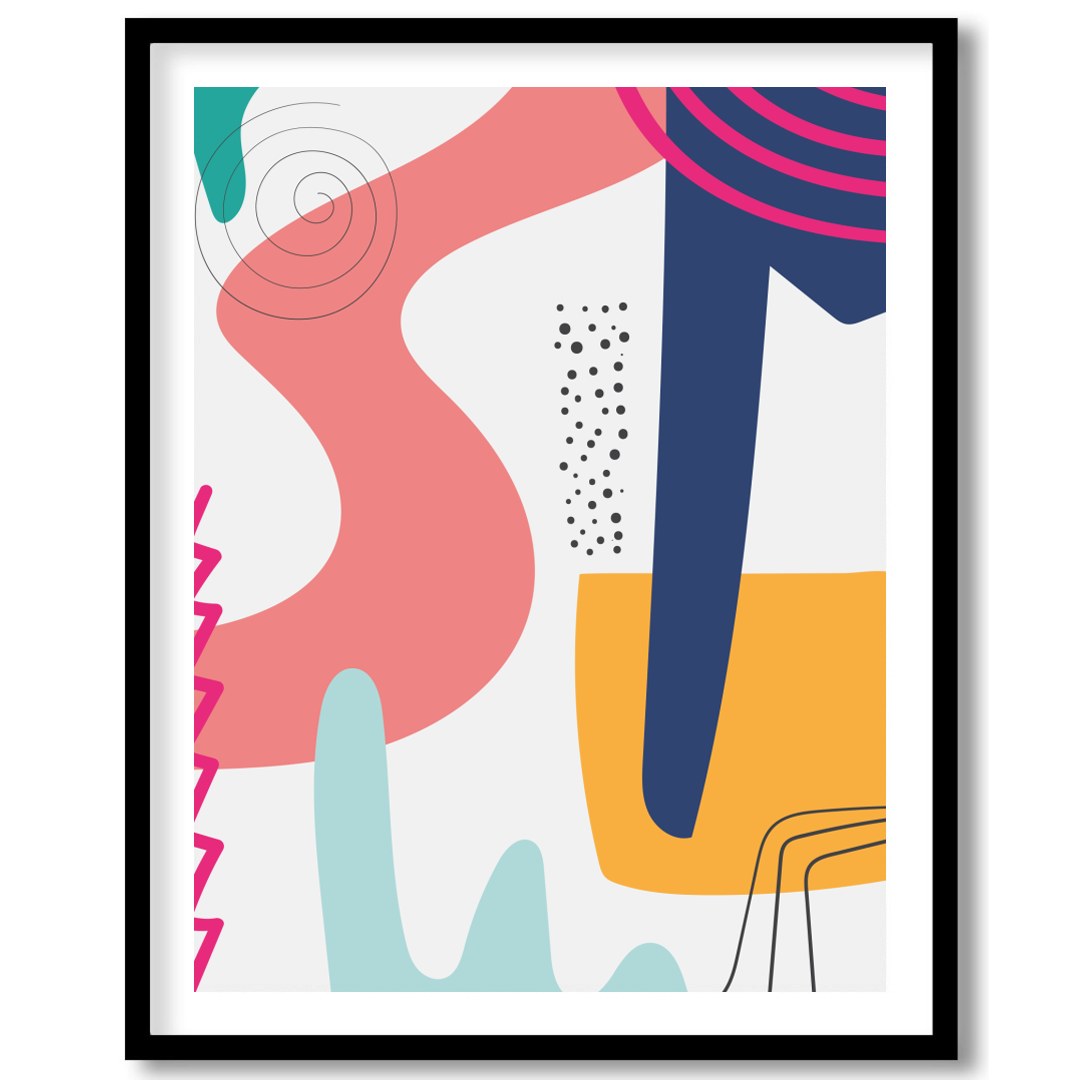 Elevate your space with this vibrant abstract piece, where bold, sweeping lines meet playful for home