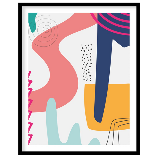Elevate your space with this vibrant abstract piece, where bold, sweeping lines meet playful for home