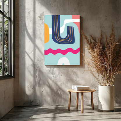 Dive into a vibrant world of rhythm and curves with the Abstract Symphony Waves Canvas. This for Entrance