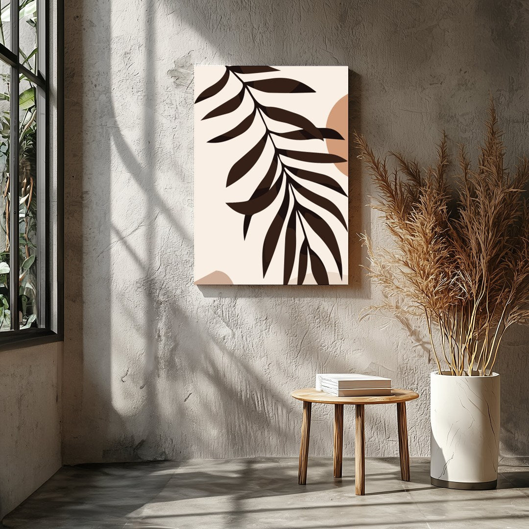 Elevate your space with this minimalist abstract piece featuring earthy tones and organic shapes. for Entrance