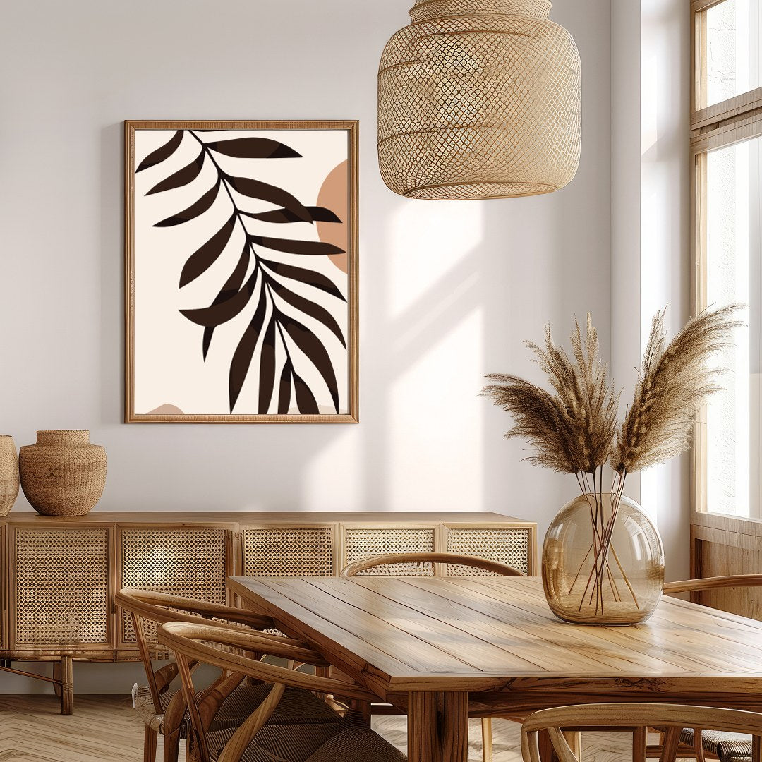 Elevate your space with this minimalist abstract piece featuring earthy tones and organic shapes. for Extra Kitchen