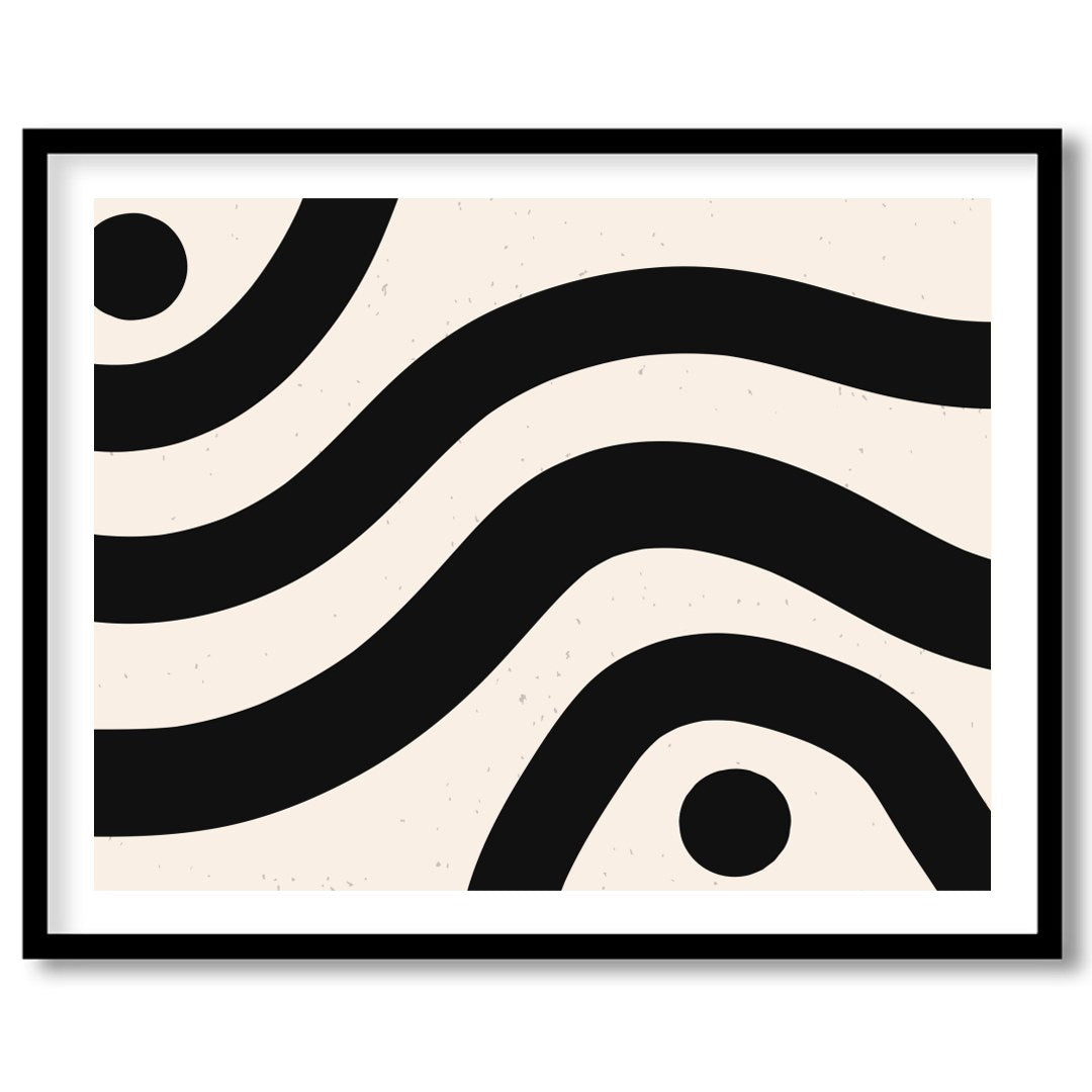 Elevate your space with this striking piece of abstract wall art, featuring bold black waves and for house