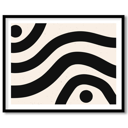 Elevate your space with this striking piece of abstract wall art, featuring bold black waves and for house