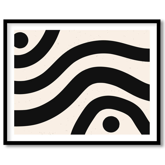 Elevate your space with this striking piece of abstract wall art, featuring bold black waves and for house