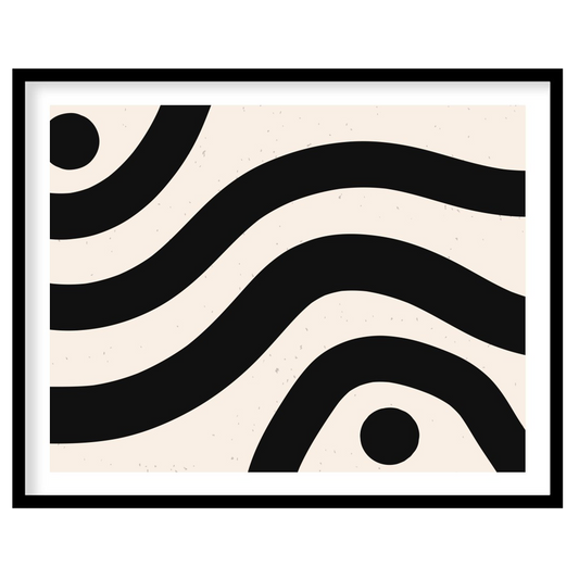 Elevate your space with this striking piece of abstract wall art, featuring bold black waves and for house