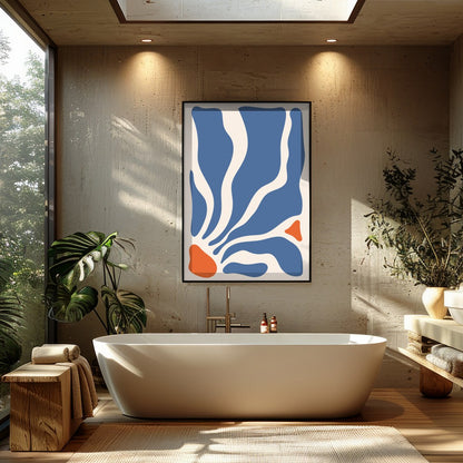 Immerse yourself in the soothing flow of abstract waves with this stunning wall art. Bold contours for Bathroom