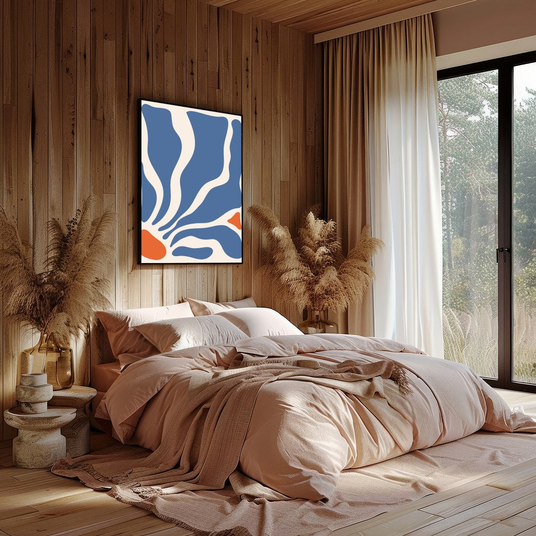Immerse yourself in the soothing flow of abstract waves with this stunning wall art. Bold contours for Bedroom