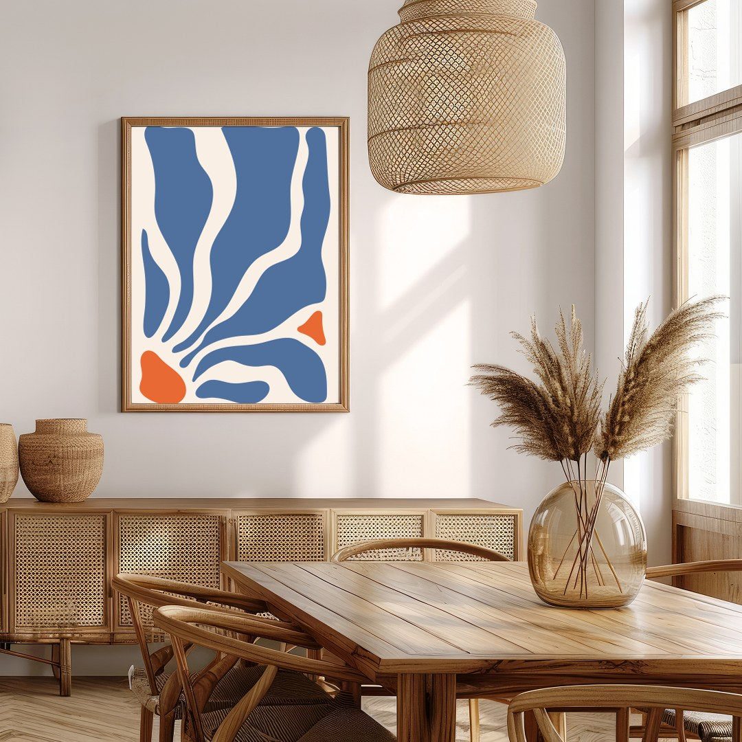Immerse yourself in the soothing flow of abstract waves with this stunning wall art. Bold contours for Extra Kitchen