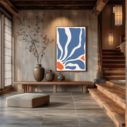 Immerse yourself in the soothing flow of abstract waves with this stunning wall art. Bold contours for Hall