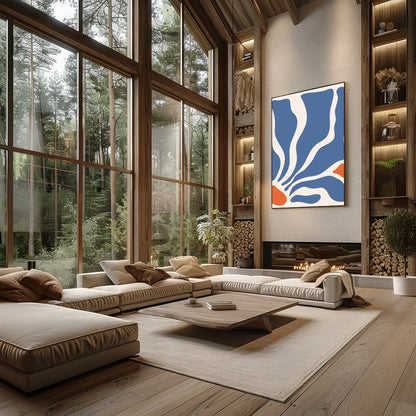 Immerse yourself in the soothing flow of abstract waves with this stunning wall art. Bold contours for Living Room