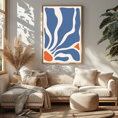Immerse yourself in the soothing flow of abstract waves with this stunning wall art. Bold contours for Sitting Area