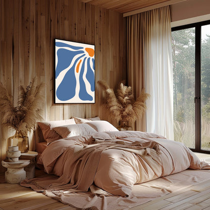 Immerse yourself in the calming flow of 'Abstract Waves of Serenity.' This captivating piece for Bedroom
