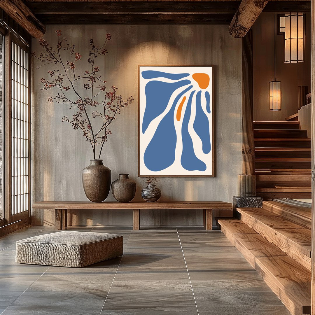 Immerse yourself in the calming flow of 'Abstract Waves of Serenity.' This captivating piece for Hall