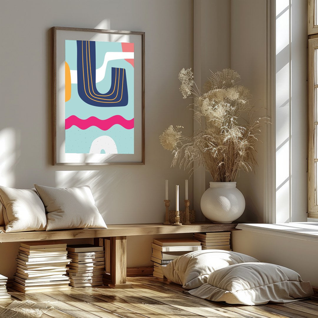 Dive into a vibrant world with the Abstract Waves Symphony. This piece effortlessly combines bold for loft