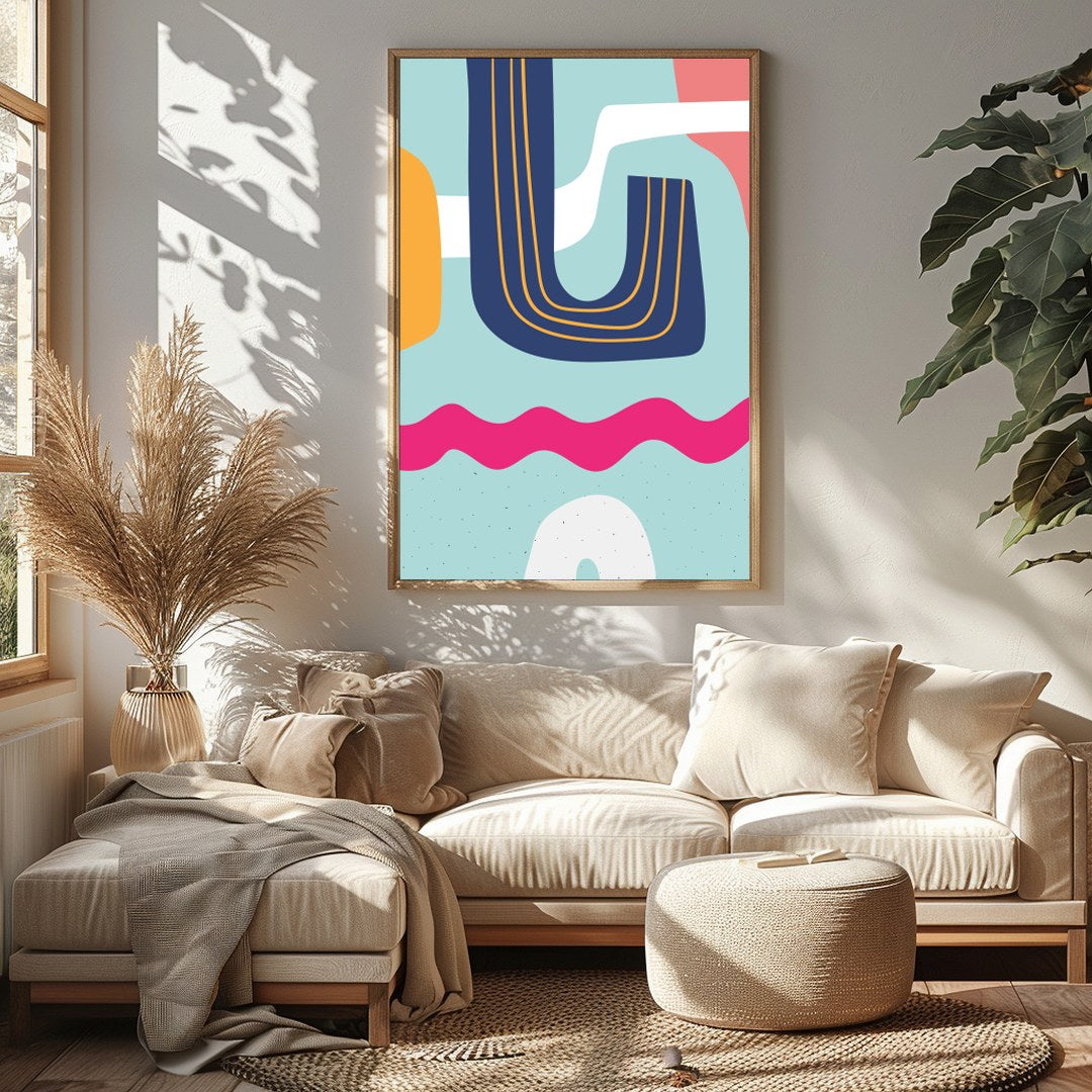 Dive into a vibrant world with the Abstract Waves Symphony. This piece effortlessly combines bold for Sitting Area