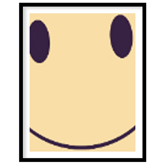 This cheerful art print showcases a whimsical cartoon mushroom with a friendly smiling face and an … for place